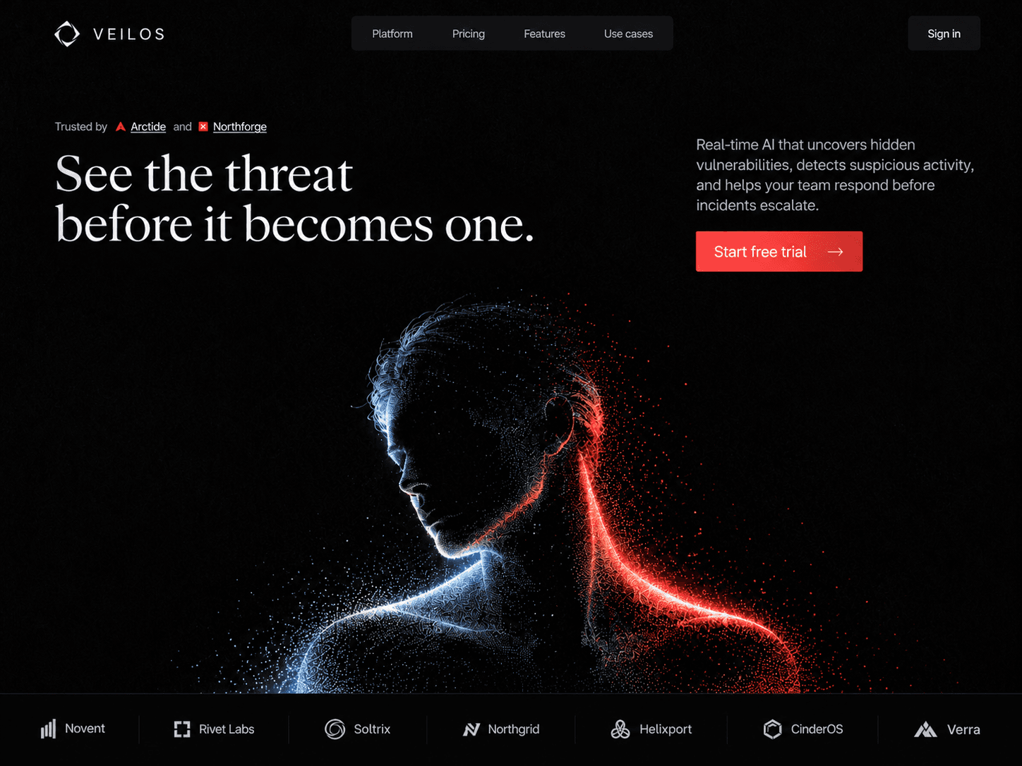 Veilos AI Security Landing Page